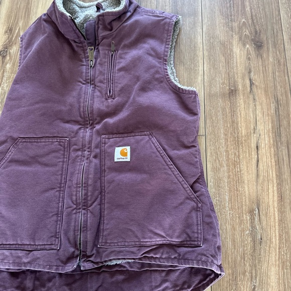 Carhartt womens washed duck Sherpa-Lined vest size small (4/6) - Picture 2 of 5